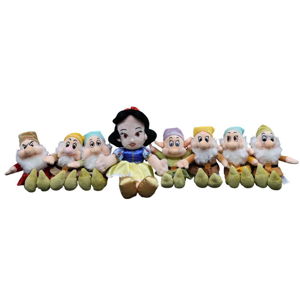 Disney Snow White and Seven Dwarfs Plush Dolls Set NEW